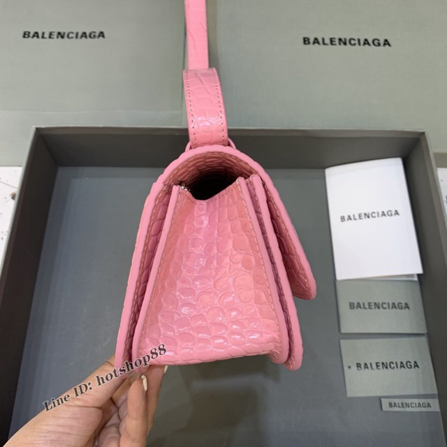 Balenciaga專櫃爆款大號鱷魚粉肩背包 巴黎世家新款Gossip bag斜挎包 fyj1297